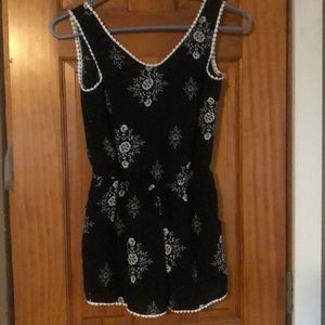 Girls black and white romper